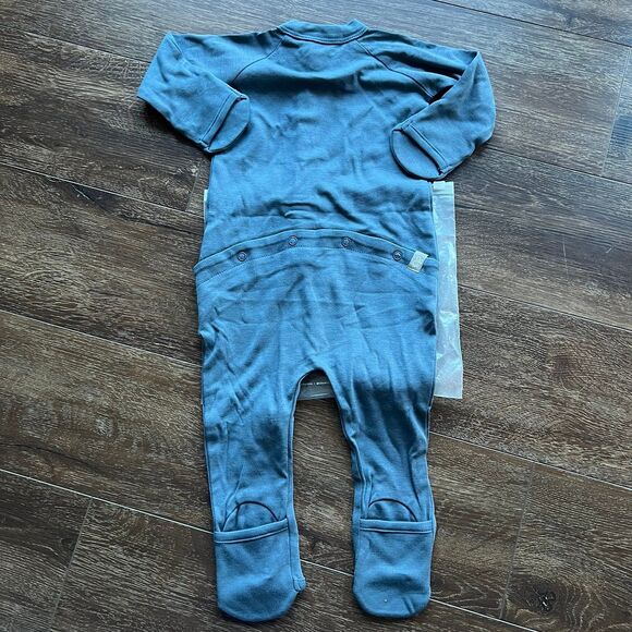 NWT Goumi Kids Midnight Baby Footie SZ 3-6 mo Blue Bamboo Zippy Sleeper - Picture 2 of 3